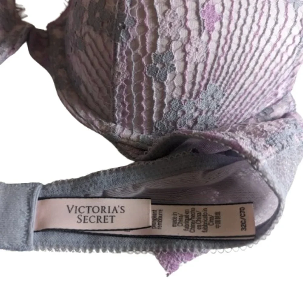 Victoria's Secret Pink Lace 32C/70C Sexy Underwire Push Up Padded Bra NWT! - Picture 7 of 8